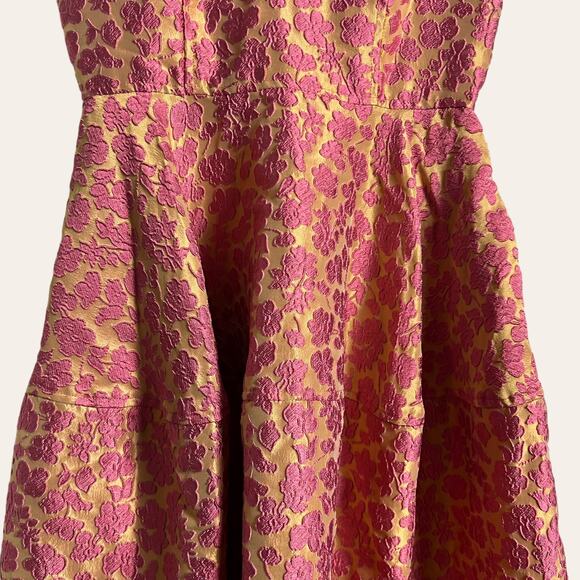 Jill Jill Stuart Pink Floral Jacquard Sweetheart Cocktail Midi Dress Size 0 - Picture 13 of 14